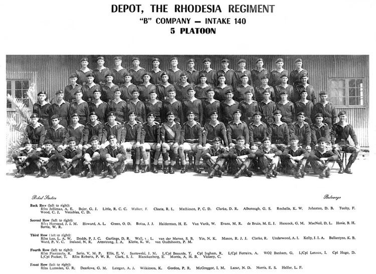 Rhodesia Regiment Intake 140 Rhodesia Regiment Rhodesia Intaf
