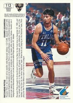 Riccardo Pittis 199192 Upper Deck International Italian Basketball Gallery The