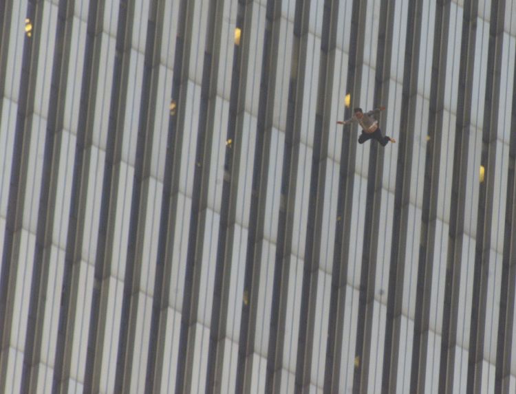 A man falling from the World Trade Center