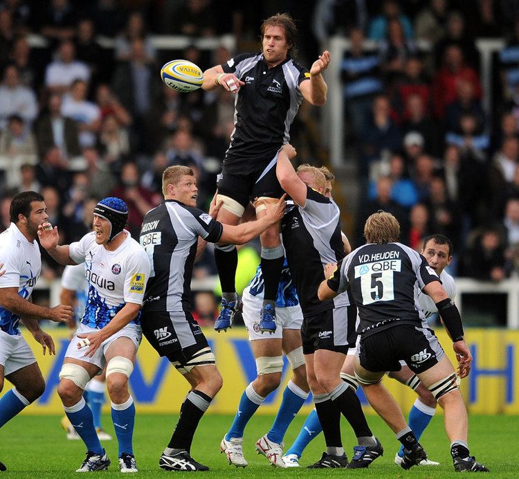 Richard Mayhew (rugby union) Richard Mayhew claims a lineout for Newcastle Rugby Union Photo