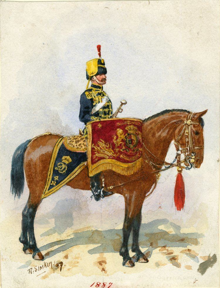 Richard Simkin 4th or Queens Hussars Kettledrummer 1887 by Richard Simkin