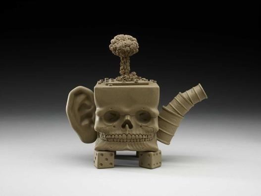 Richard T. Notkin Cube Skull Teapotquot Var26 by RICHARD T NOTKIN Ceramic