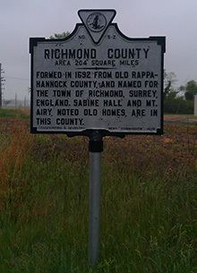 Richmond County, Virginia wwwcorichmondvausfilesRCHistoricalSign1jpg