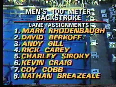 Rick Carey 1985 US Swimming LC Nationals Mens 100 back Rick Carey YouTube