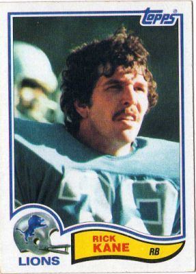 Rick Kane DETROIT LIONS Rick Kane 342 TOPPS 1982 NFL American Football Card