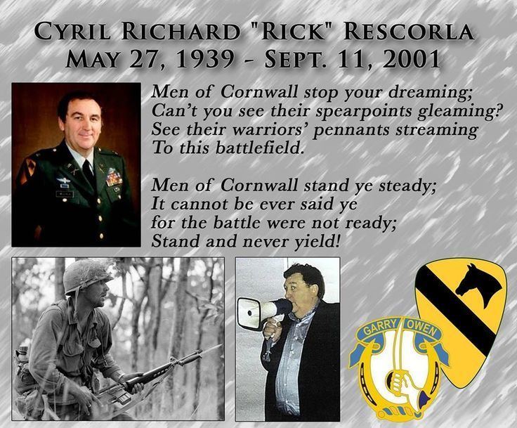 A poem for Cyril Richard "Rick" Rescorla who died during the attacks of September 11, 2001