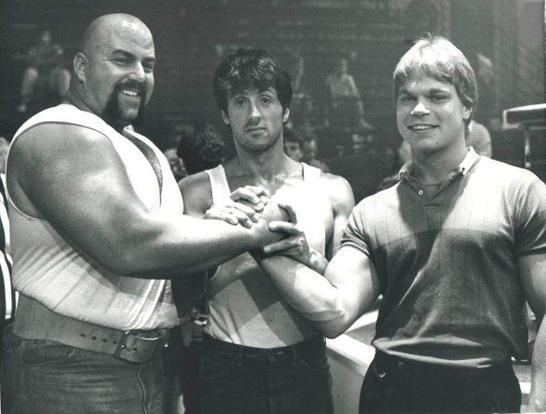 Rick Zumwalt, Sylvester Stone, and  john Brzenk standing together