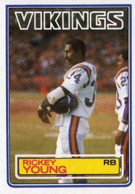 Rickey Young MINNESOTA VIKINGS Rickey Young 108 TOPPS NFL 1983 American