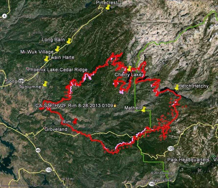 Rim Fire California Rim Fire at Yosemite NP Wildfire Today