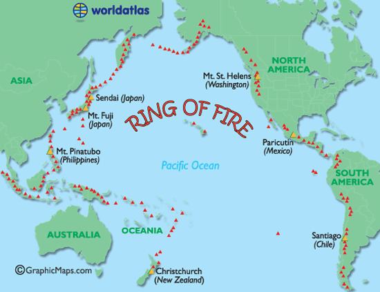 Ring of Fire Ring of Fire Map Major World Volcanoes Active World Volcanos Map