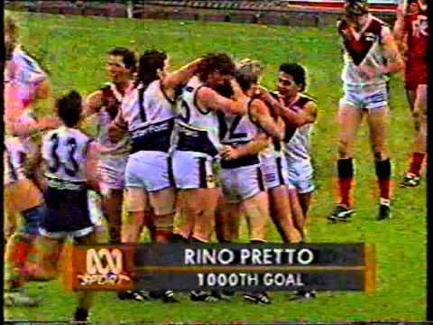 Rino Pretto Dandenongs Rino Pretto Kicks 1000th VFA Goal YouTube