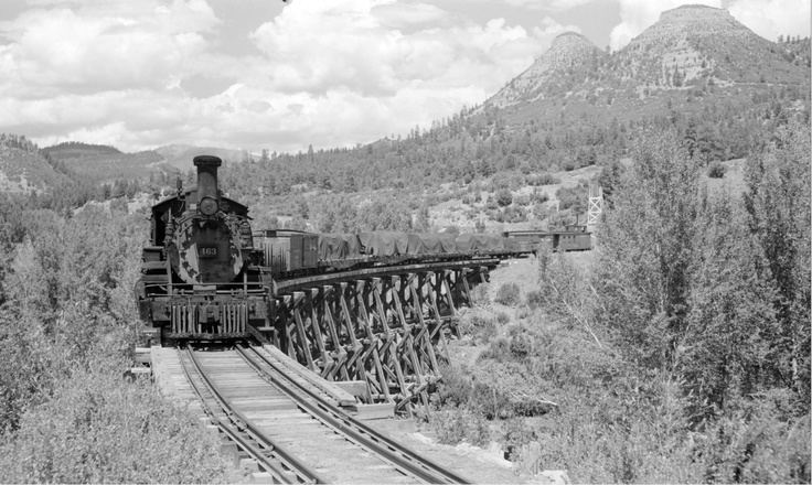 Rio Grande Southern Railroad Rio Grande Southern with Twin Buttes Behind Rio Grande Southern