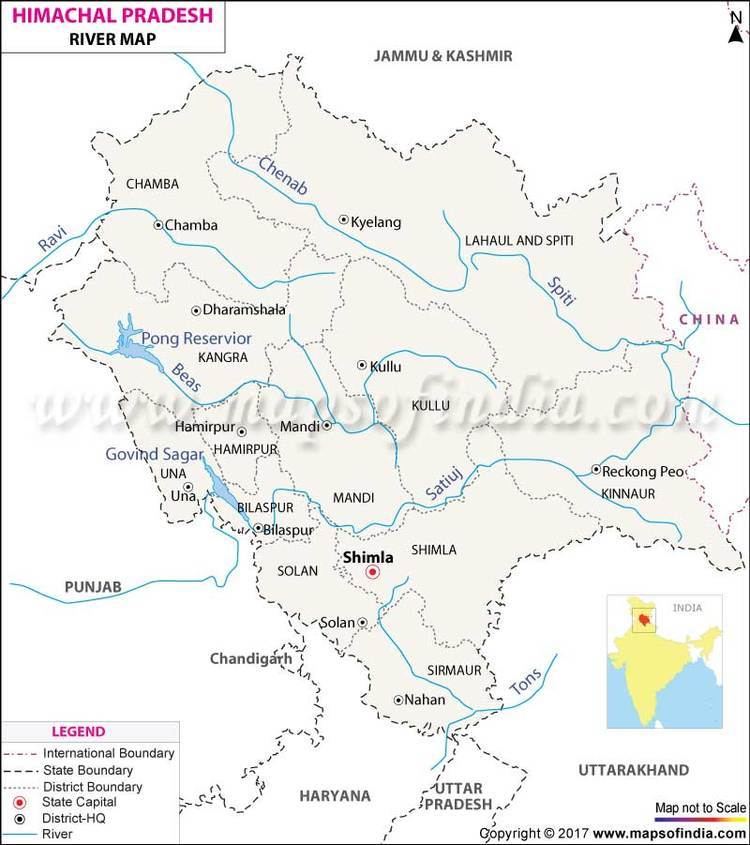 Rivers in Himachal Pradesh Himachal Pradesh River Map
