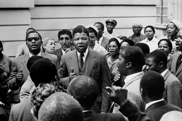 Rivonia Trial Mandela addressing crowds at The Rivonia Trial 1964 Source Peter