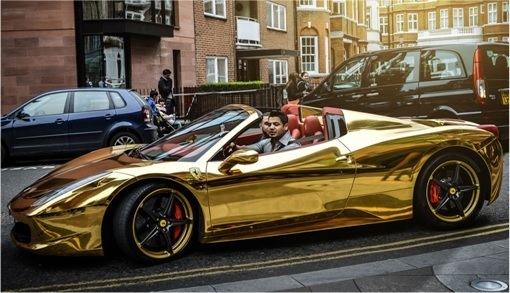 Riyadh Al-Azzawi After Gold Range Rover Here Comes Gold Ferrari