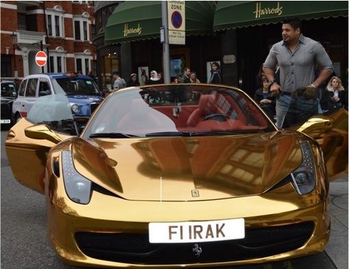 Riyadh Al-Azzawi After Gold Range Rover Here Comes Gold Ferrari