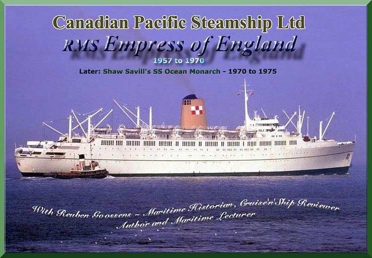 RMS Empress of England RMS Empress of England 1957 1970