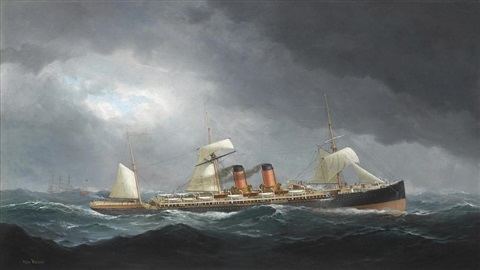 RMS Etruria The Cunarder RMS Etruria at sea by Fred Pansing on artnet