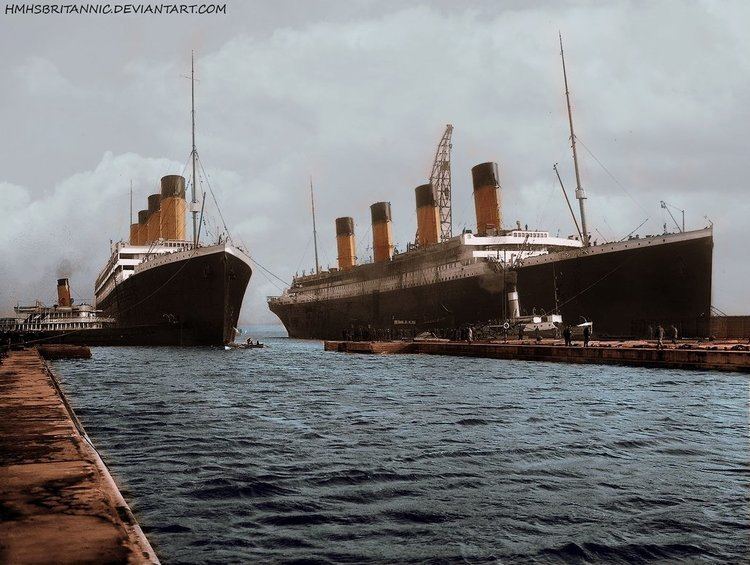 RMS Olympic RMS Olympic and RMS Titanic A rare photo of the two ships together