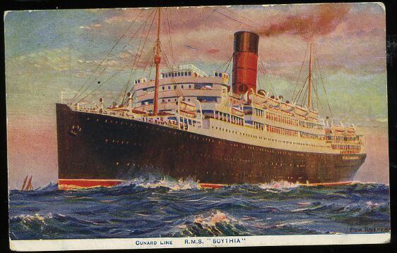 RMS Scythia Playle39s Cunard Line passanger ship RMS Scythia pre 1940 Store