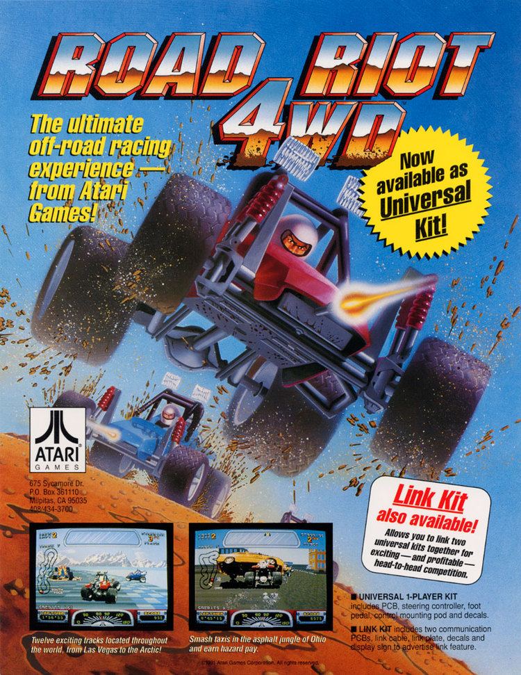Road Riot 4WD The Arcade Flyer Archive Video Game Flyers Road Riot 4WD Atari