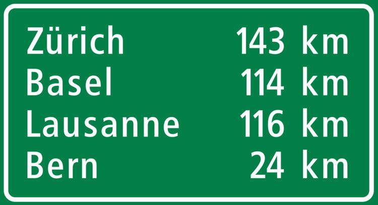 Road signs in Switzerland