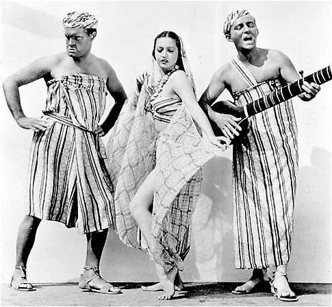 Road to Singapore movie scenes Bob Hope left and Big Crosby right vie for Dorothy Lamour s affections