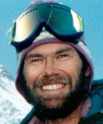 Rob Hall Alisters smiles while climbing on Mount Everest | closed-up photo