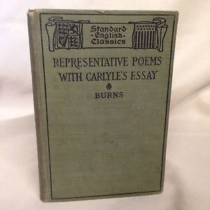 Robert Burns (representative) Representative Poems of Robert Burns With Carlyles Essay 1897 Book