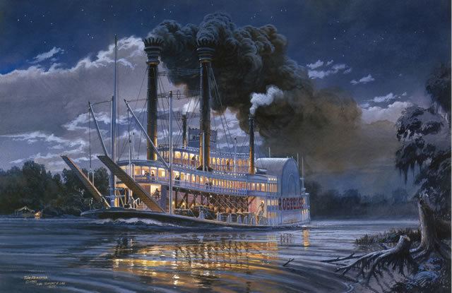 Robert E. Lee (steamboat) amp034Robert E Leeamp034 Tom Freeman Print Famous Steamboat on the