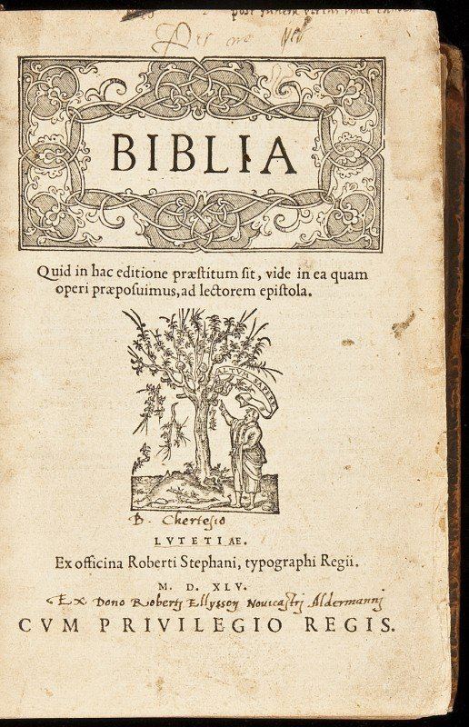 Robert Estienne 24 Robert Estienne 1545 Bible in Latin Lot 24