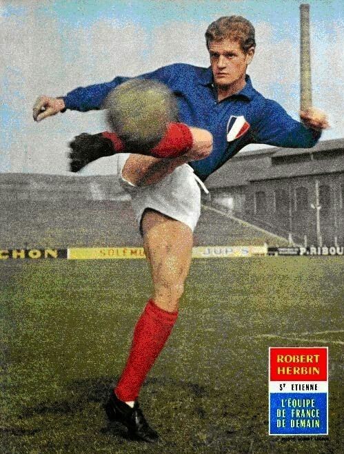 Robert Herbin Robert Herbin of St Etienne France in 1962 cromosfutbol