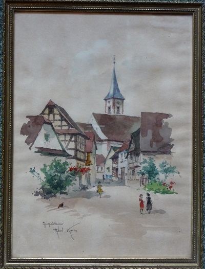 Artwork of Robert Kuven, a German/French painter and watercolorist.
