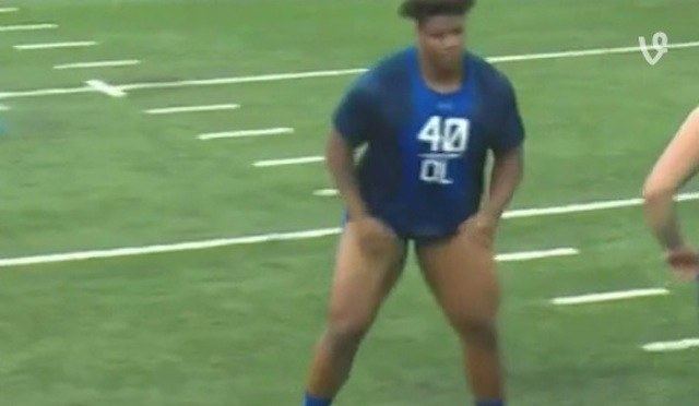 Robert Myers (offensive lineman) NFL Combine Robert Myers Massive Thighs VIDEO