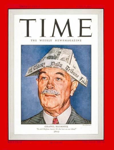 Robert R. McCormick TIME Magazine Cover Col Robert McCormick June 9 1947