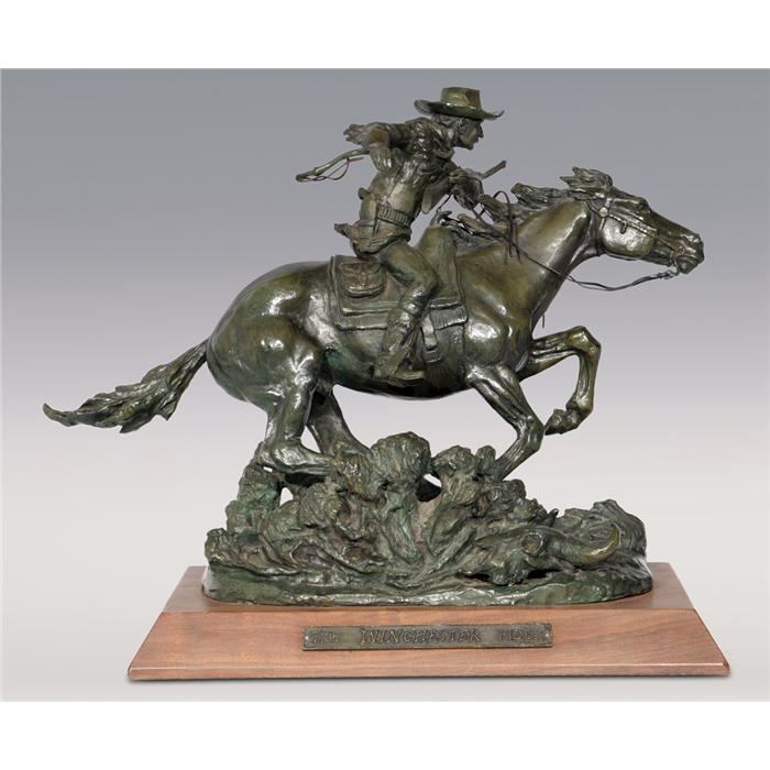 Robert Scriver Robert Scriver bronze 1979 The Winchester Rider 18 x 21x 11