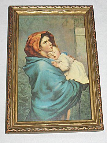 Roberto Ferruzzi Vintage Madonna of the Street Virgin Mary Holds Sleeping Infant