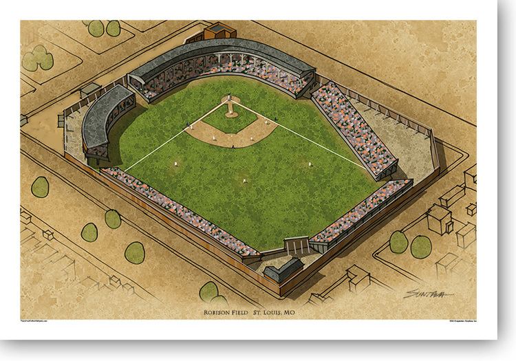 Robison Field There Used To Be A Ballpark St Louis Robison Field 13x19 Large