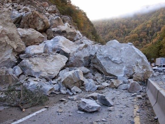Rockslide Types of Wasting Slump Rockslide amp Debris Flow Geology IN