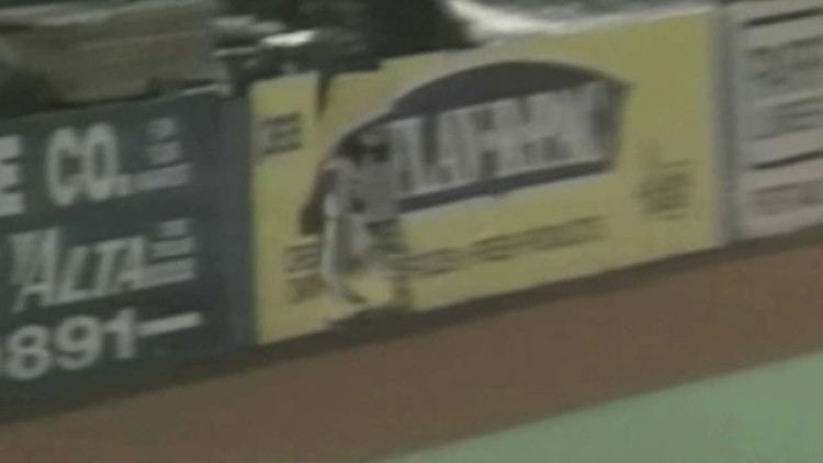 Rodney McCray (baseball) Rodney McCray crashes through the outfield fence YouTube