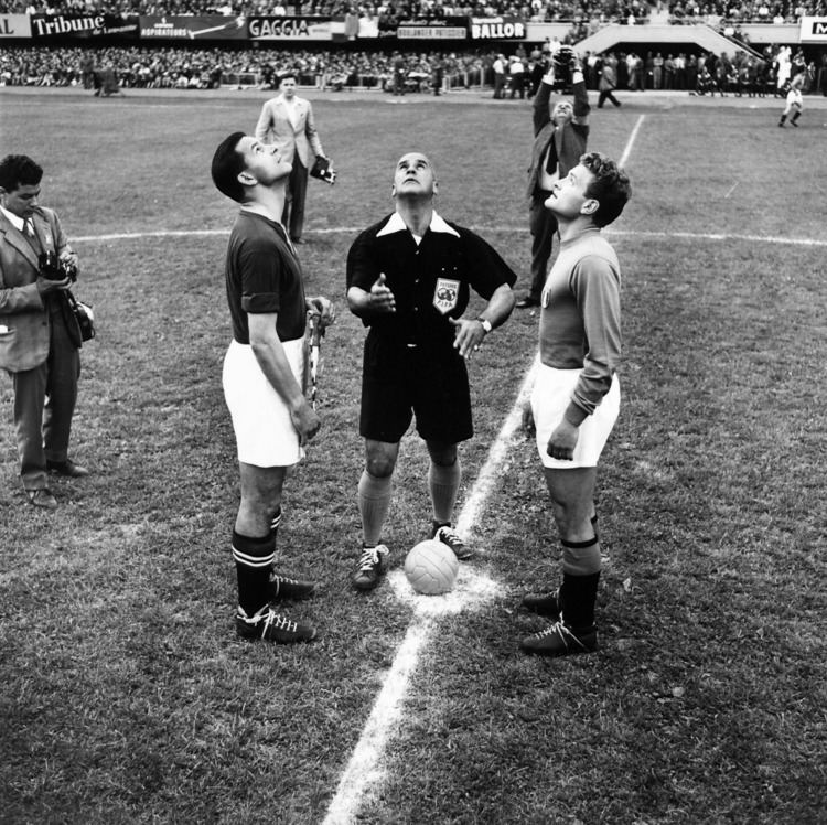 Roger Bocquet Roger Bocquet Giampiero Boniperti Switzerland vs Italy 1954