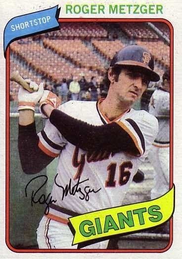 Roger Metzger 1980 Topps Baseball 311 Roger Metzger