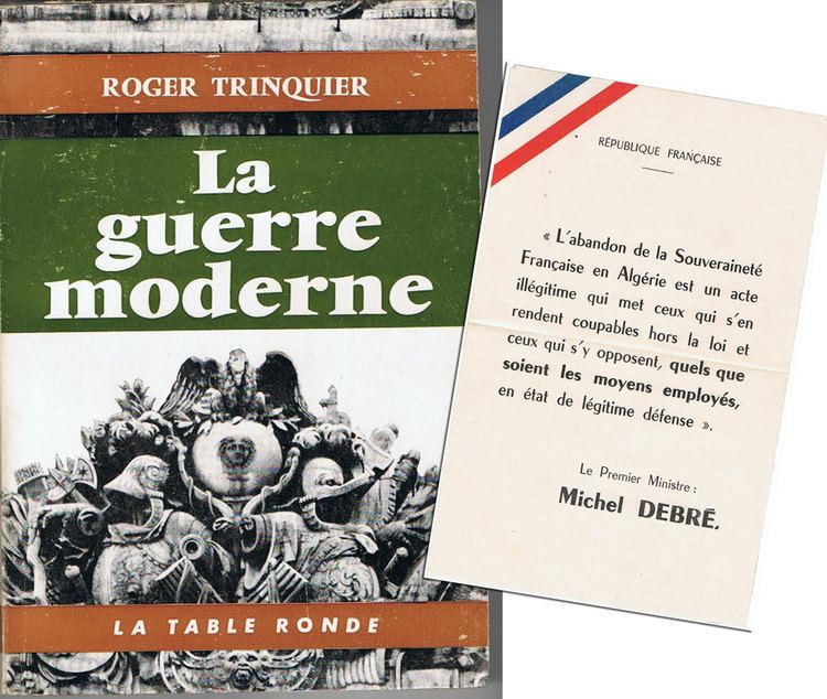 Roger Trinquier Roger Trinquier La guerre moderne Michael Neal39s Books