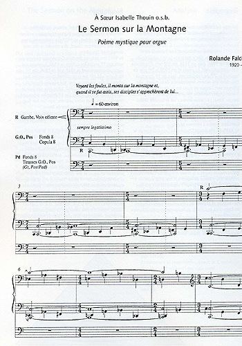Rolande Falcinelli Sheet music for organ Rolande Falcinelli Le Sermon sur la Montagne