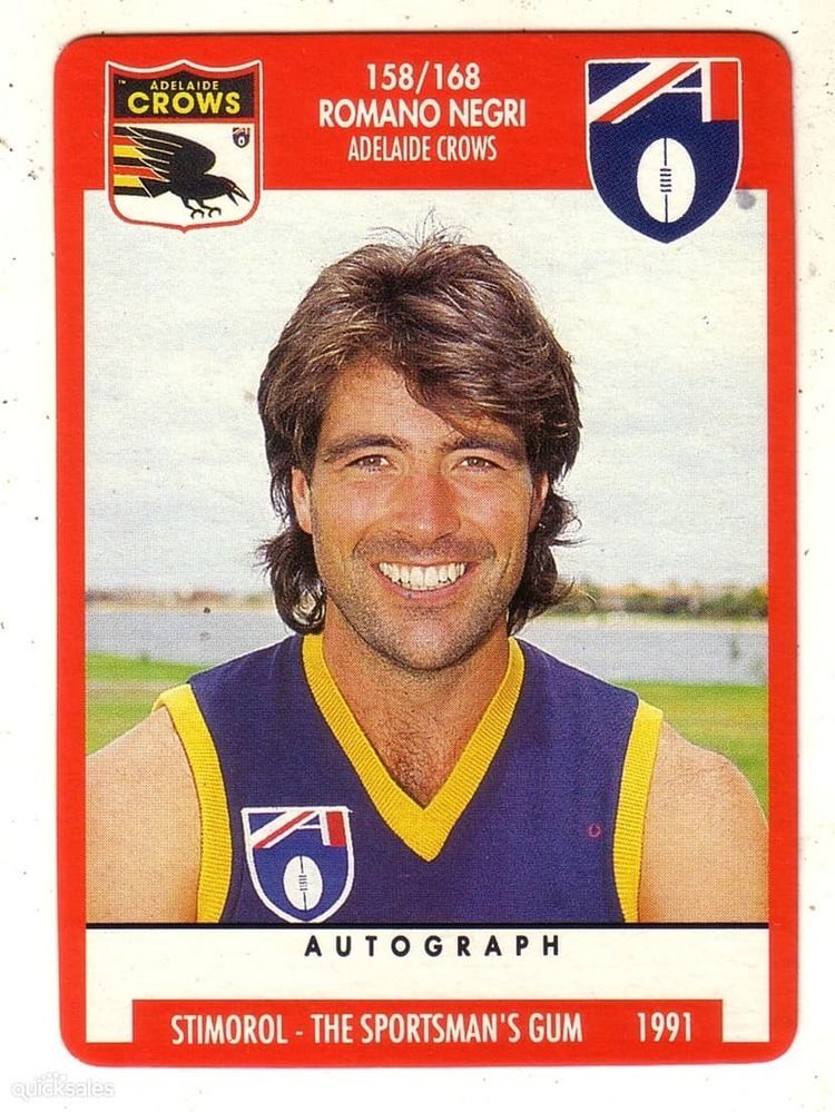 Romano Negri STIMOROL VFL AFL 1991 ADELAIDE CROWS ROMANO NEGRI