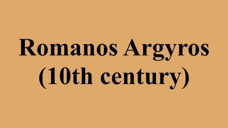 Romanos Argyros (10th century) Romanos Argyros 10th century YouTube