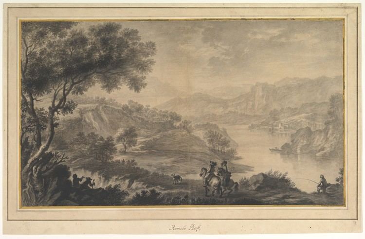 Romolo Panfi Romolo Panfi Hilly Landscape with Two Cavaliers and Other Figures