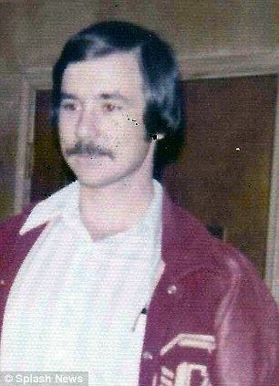 Ronald Dickson Woodroof with a mustache and wearing a red jacket.