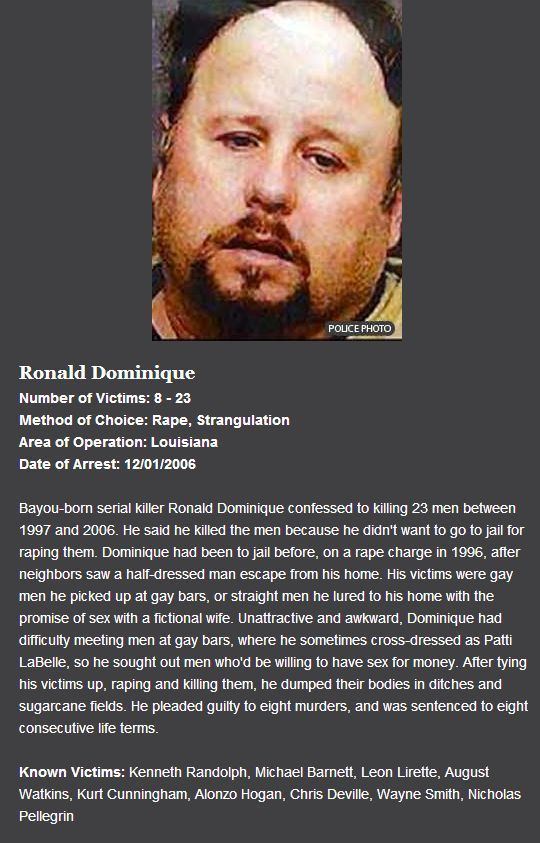 Ronald Dominique The Bayou Strangler Criminal Minds Pinterest
