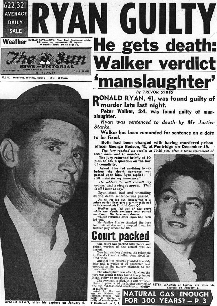 Ronald Ryan Solved Ronald Ryan the last man legally executed in